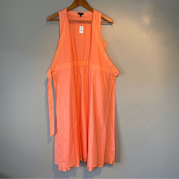 NWT Talbots Petite Coral V-Neck Poplin Functional Wrap Midi Dress Size 2P Preppy - Picture 9 of 16